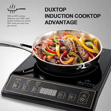 Duxtop 1800W Portable Induction Cooktop Countertop Burner, Gold 9120MC/BT-M20B