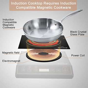 Duxtop 1800W Portable Induction Cooktop Countertop Burner, Gold 9120MC/BT-M20B