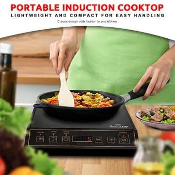 Duxtop 1800W Portable Induction Cooktop Countertop Burner, Gold 9120MC/BT-M20B