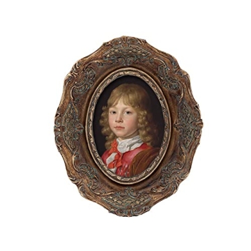 Small Antique 2.5 x 3.5 Oval Picture Frame, Mini Vintage Ornate Photo Frame, Table Top Display and W...