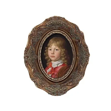 Small Antique 2.5 x 3.5 Oval Picture Frame, Mini Vintage Ornate Photo Frame, Table Top Display and W...