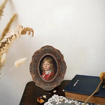 Small Antique 2.5 x 3.5 Oval Picture Frame for Vintage Decor