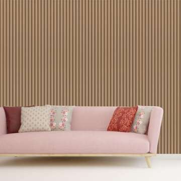 weiseni Peel and Stick Wallpaper Contact Paper Wood Grain Slat Panels Countertops Modern Removable Renter Apartment Friendly Self Adhesive 3D Easy Vinyl Wrap 35.4"x196"