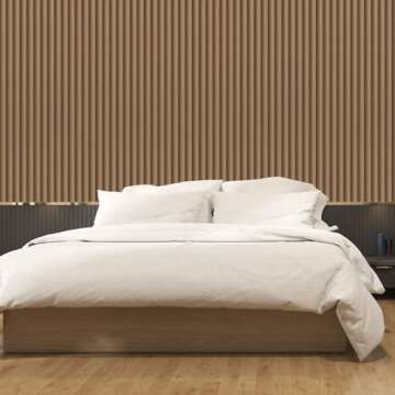 weiseni Peel and Stick Wallpaper Contact Paper Wood Grain Slat Panels Countertops Modern Removable Renter Apartment Friendly Self Adhesive 3D Easy Vinyl Wrap 35.4"x196"