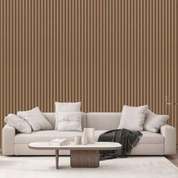weiseni Peel and Stick Wallpaper Contact Paper Wood Grain Slat Panels Countertops Modern Removable Renter Apartment Friendly Self Adhesive 3D Easy Vinyl Wrap 35.4"x196"