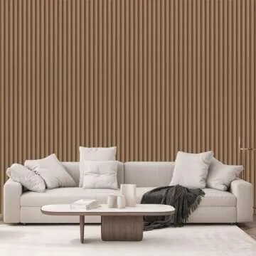 weiseni Peel and Stick Wallpaper Contact Paper Wood Grain Slat Panels Countertops Modern Removable Renter Apartment Friendly Self Adhesive 3D Easy Vinyl Wrap 35.4"x196"