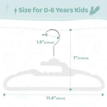 HOUSE DAY Premium Baby Velvet Hangers 50 Pack for Kids, Non Slip Baby Clothes Hangers for Closet, 11 Inch Children's Hanger Space Saving on Baby Organization, White