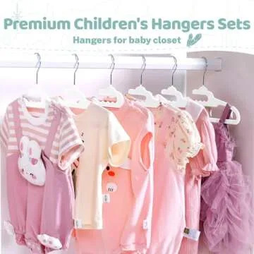 HOUSE DAY Premium Baby Velvet Hangers 50 Pack for Kids, Non Slip Baby Clothes Hangers for Closet, 11 Inch Children's Hanger Space Saving on Baby Organization, White