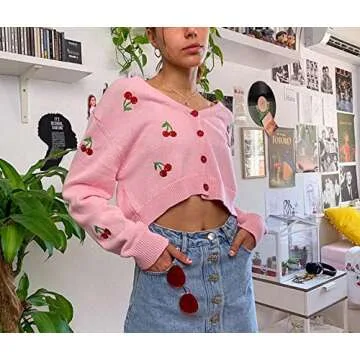 Stylish Sdencin Women Open Front Knit Crop Cardigan