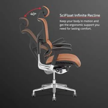 X-Chair X4 High End Executive Chair, Cognac Leather with Headrest - Ergonomic Office Seat/Dynamic Variable Lumbar Support/Floating Recline/Stunning Aesthetic/Adjustable/Perfect for Office or Boardroom