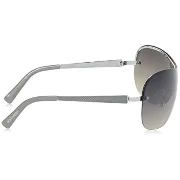 SOUTHPOLE Women's 444SP Vintage 90s Metal Shield Rectangular Sunglasses (139mm) -UV400 Protection, Trendy Gift, Silver & Grey, 139 mm