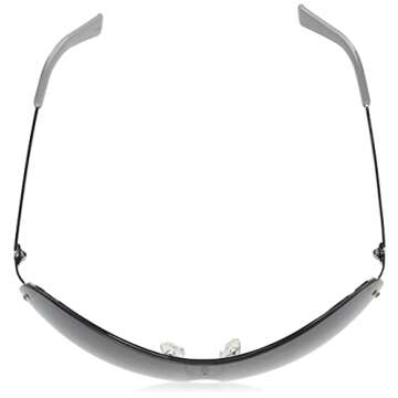 SOUTHPOLE Women's 444SP Vintage 90s Metal Shield Rectangular Sunglasses (139mm) -UV400 Protection, Trendy Gift, Silver & Grey, 139 mm