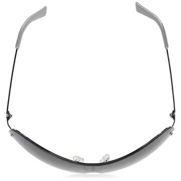 SOUTHPOLE Women's 444SP Vintage 90s Metal Shield Rectangular Sunglasses (139mm) -UV400 Protection, Trendy Gift, Silver & Grey, 139 mm