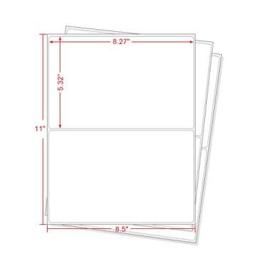 Half Sheet Laser & Inkjet - Rounded Corner Shipping Address Labels - 5-1/2" X 8-1/2" (200 Labels)