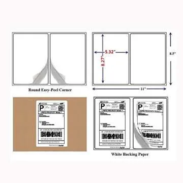 Half Sheet Laser & Inkjet - Rounded Corner Shipping Address Labels - 5-1/2" X 8-1/2" (200 Labels)