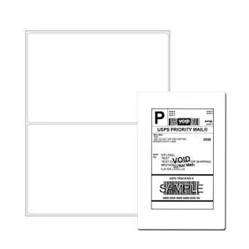 Half Sheet Laser & Inkjet - Rounded Corner Shipping Address Labels - 5-1/2" X 8-1/2" (200 Labels)