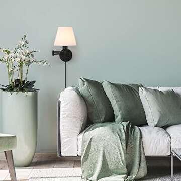 CASAVIDA Swing Arm Wall Lamp Vintage Wall Sconce Lighting 2 Pack for Home Decor Headboard Bathroom Bedroom Farmhouse Porch - Black (Bulb Not Included)