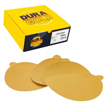Dura-Gold Premium 6" Gold PSA Sanding Discs - 180 Grit (Box of 50) - Self Adhesive Stickyback Sandpa...