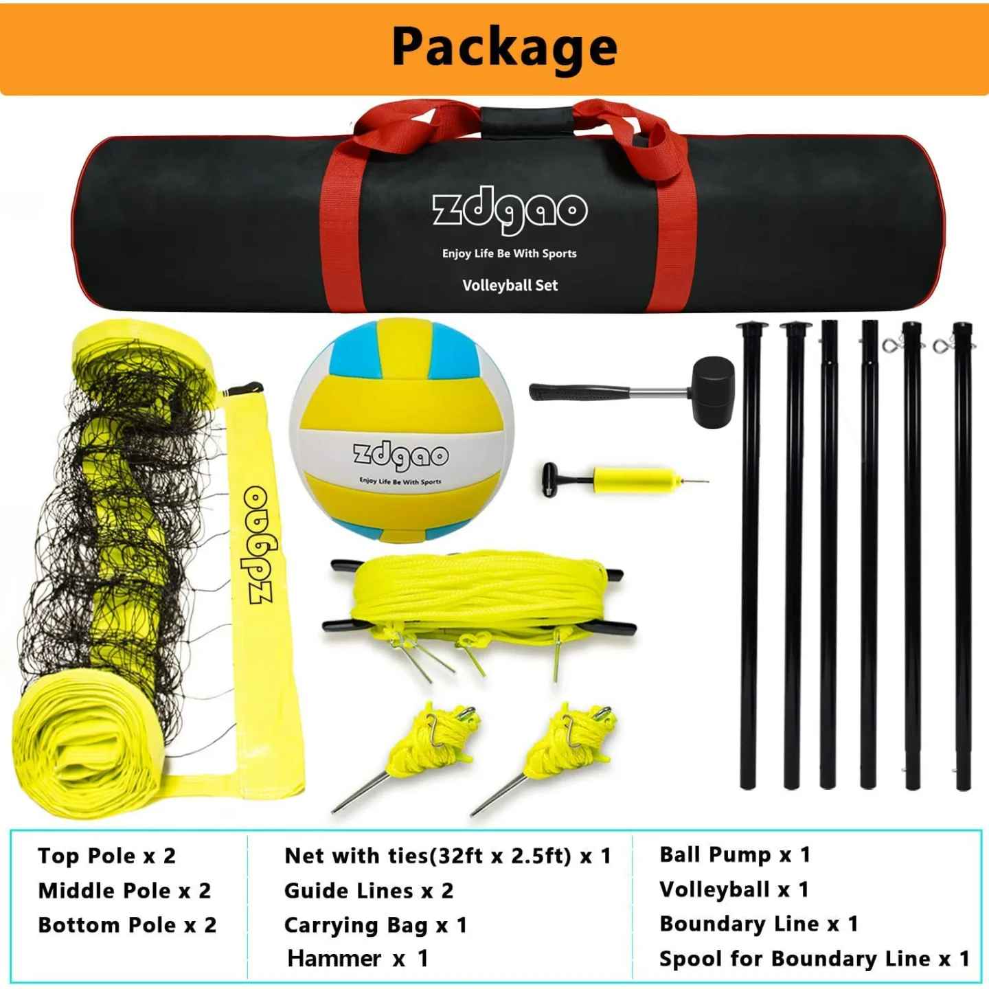 Outdoor Volleyball Net System - Easy Setup & Durable
