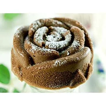 Freshware CB-205RD 6-Cavity Rose Shape Silicone Mold for Homemade Soap, Cake, Cupcake, Bread, Muffin, Pudding, Jello, and More