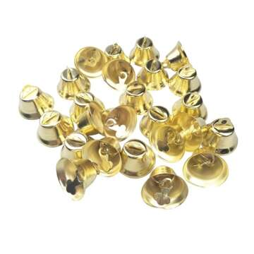 60PCS 26mm/1inch Gold Bells Mini Liberty Bells for Crafts Favor Decorating and Making Wind Chimes