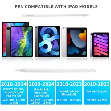 iPad Pencil Low Latency Tilt Sensitivity Palm Rejection Attaches Magnetically Compatible with 2018-2024 Apple iPad Pro 12.9/11/13-inch M4, iPad 6/7/8/9/10th, iPad Mini 7/6/5th, iPad air 3/4/5/M2