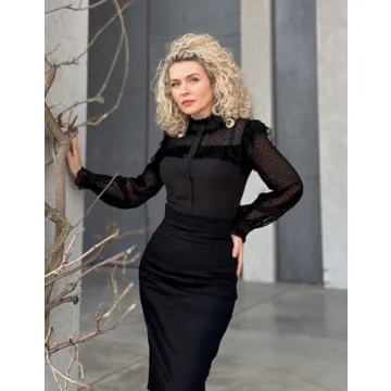 Elegant Women's Lace Polka Dot Blouse for Every Occasion