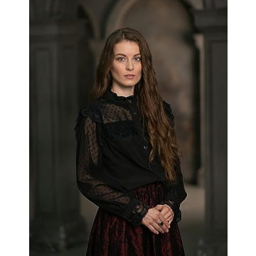 Elegant Women's Lace Polka Dot Blouse for Every Occasion