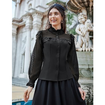 Elegant Women's Lace Polka Dot Blouse for Every Occasion