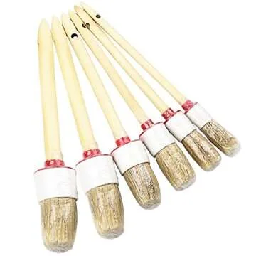 URlighting Premium Car Detailing Brush Set: 6 Natural Boar Hair Cleaning Brushes for Every Detail