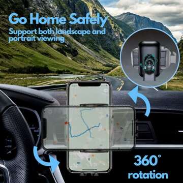 CottyMax Phone Mount for Car Cell Phone Car Holder Car Cell Phone Mount Car Dashboard Windshield Air Vent Long Arm Strong Suction Cell Phone Car Mount fit for All Smartphone