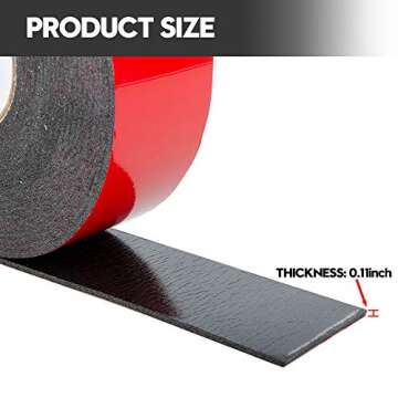 ToLanbbt PE Foam Double-Sided Adhesive Tape -Outdoor and Indoor Super Strong Foam Seal Tape for Auto...