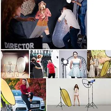 Photography Light Reflector with Clip 5 in 1 Portable 60x90cm/24x35inch Oval Collapsible Multi Disc Photography Studio Photo Camera Lighting Reflector Diffuser