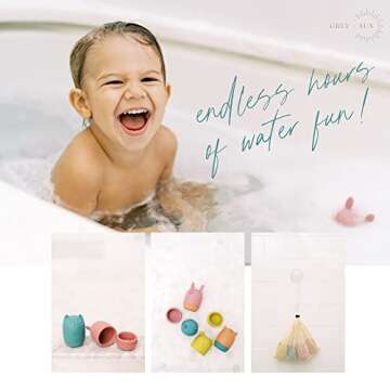 Grey+Sun | Bath Toys for Toddlers 1-3, Valentine's Gift Baby, Baby Pool Toys 12-18, Bath Toys Toddlers 2-4