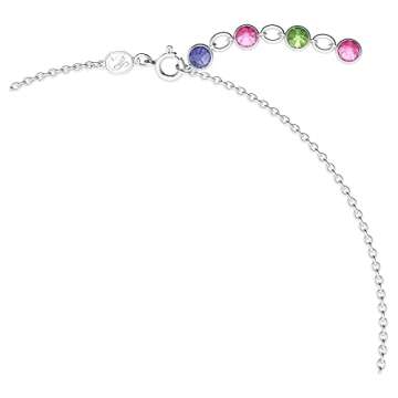 Swarovski Gema Flower Necklace, Earrings, and Bracelet Jewelry Collection with Pink Crystals on a Rhodium Finished Setting