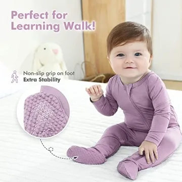 HAPIU Bamboo Baby Footed Pajamas, 2-Pack, 3-24 Months