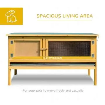 PawHut Wooden Rabbit Hutch for Indoor/Outdoor Use