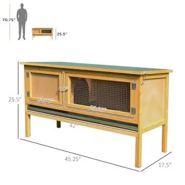 PawHut Wooden Rabbit Hutch for Indoor/Outdoor Use