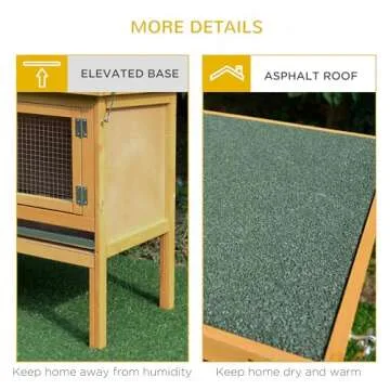 PawHut Wooden Rabbit Hutch for Indoor/Outdoor Use