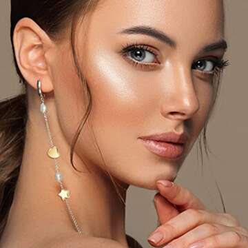 Dremisi 200 Pieces Spacer Beads, 100pcs Heart Beads & 100pcs Star Beads, Heart Shaped Beads Star Spacer Beads Small Hole Loose Beads Gold Plated Metal Beads for DIY Making Earrings Bracelets Necklaces