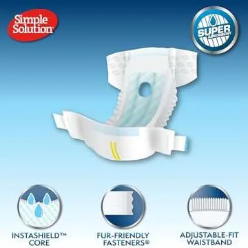 Simple Solution Disposable Dog Diapers for Female Dogs | Super Absorbent Leak-Proof Fit | XL | 12 Co...