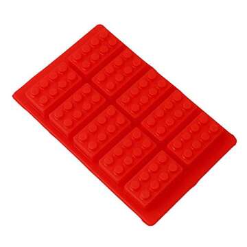 Building Brick Ice Tray or Candy Mold for Lego Lovers! (Red)