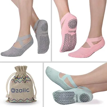 Ozaiic Yoga Socks Non-Slip Grips for Women - 3 Colors
