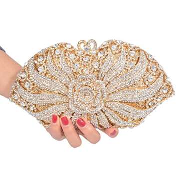 Elegant MOSSMON Rhinestone Crystal Evening Clutch Bag for Women