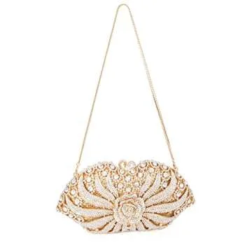 MOSSMON Rhinestone Crystal Evening Bag for Women