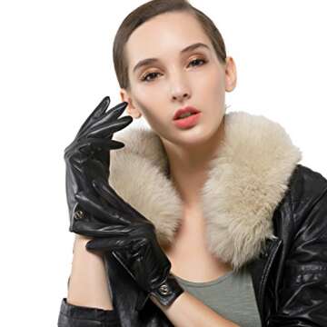 Shop Stylish Nappaglo Women Leather Gloves - Winter Warmth