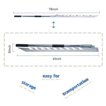 ZUIWAN Second Generation 41 Inch Folding Ice Saw with Enhanced Cutting Edge,for Ice Fishing,Lgloo,Ice House,Camp,5mm Thick Steel Saw, Easy to Cut Thick Ice,Silvery