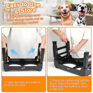 Elevated Dog Bowls with Adjustable Height and Stainless Steel