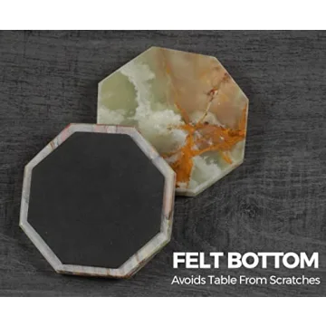 Radicaln Green Onyx Marble Coaster Set - Stylish & Functional