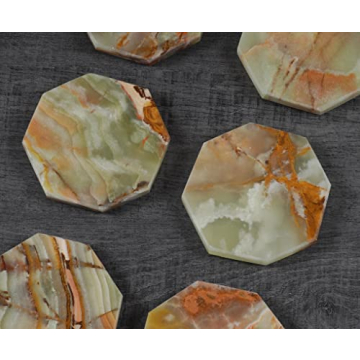 Radicaln Green Onyx Marble Coaster Set - Stylish & Functional